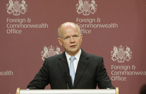 UK Foreign Secretary William Hague