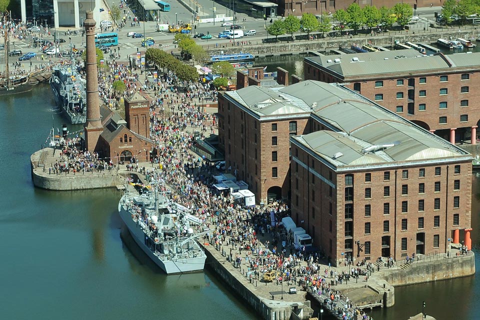 Crowds of people at the Battle of the Atlantic 70th anniversary event in Liverpool 