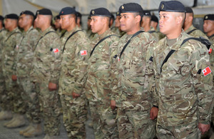 Tongan soldiers on parade at Camp Bastion
