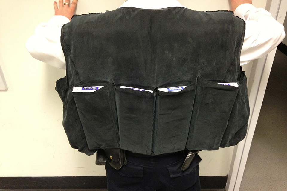 The specially adapted waistcoat used by the smugglers.