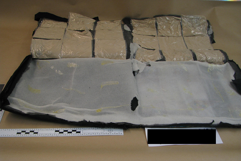 Heroin was hidden inside the cloth wraps