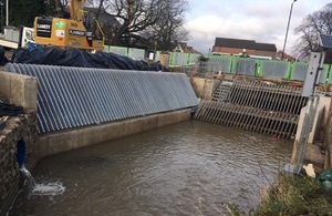 Images shows the completed debris screen on Marton West Beck
