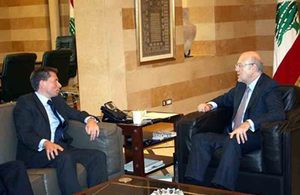 Tom Fletcher with Najib Mikati