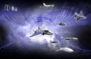 Computer generated graphic of the next-generation combat aircraft and new innovative technology.