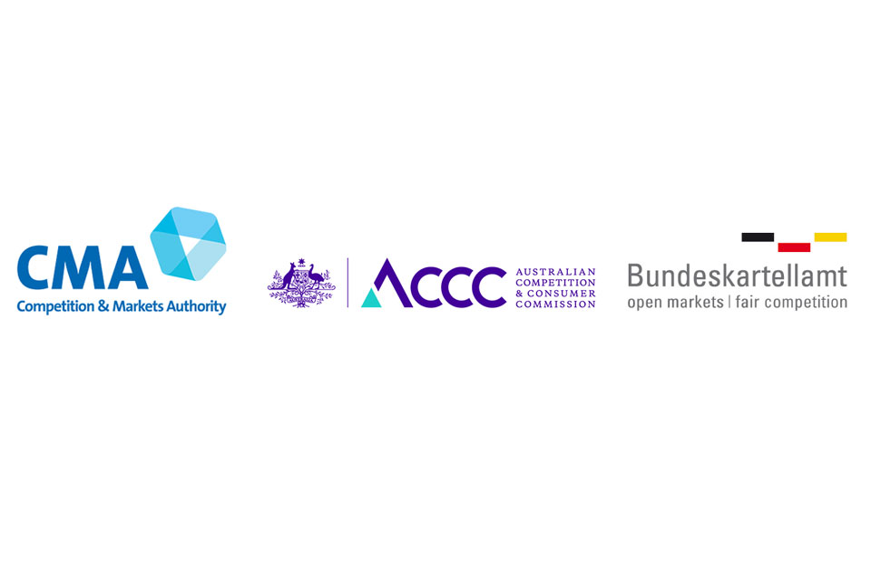 Логотипы Управления по конкуренции и рынкам, Австралийской комиссии по конкуренции и защите прав потребителей и Bundeskartellamt