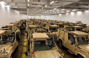 100 armoured patrol vehicles (Land Rover RWMIK) donated by the British Government to the Lebanese Armed Forces (LAF)