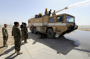 RAF firefighters train Afghans at Camp Shorabak in Helmand province