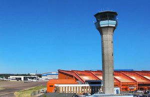 Luton Airport air traffic control tower.