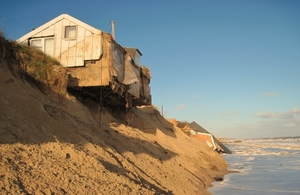 Coastal erosion in Hemsby, Norfolk