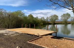 A fishing platform created at a fishery in Essex.