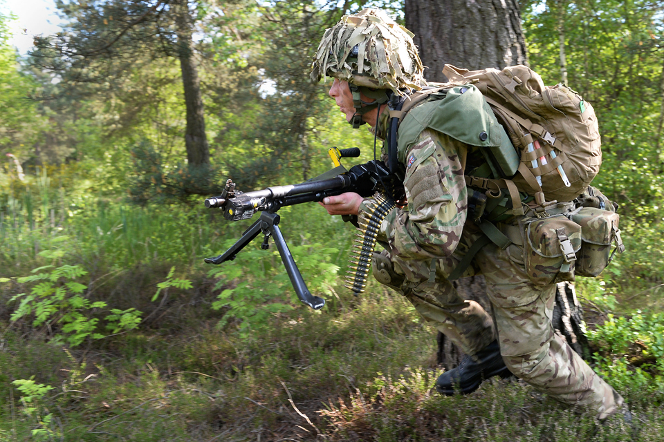 A soldier from the Queen's Dragoon Guards Battle Group