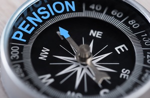 Compass pointing to pension