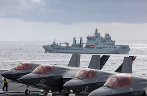 Jets parked on an aircraft carrier