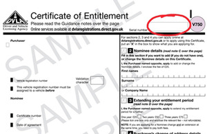 certificate entitlement dvla number registration personalised motorists check gov v750 seller warns system plate purchasing warning november today when blank