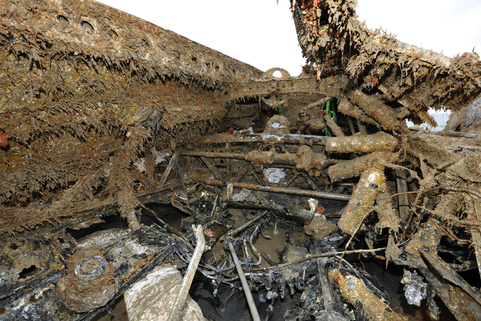 An upside-down view of the Dornier's interior 