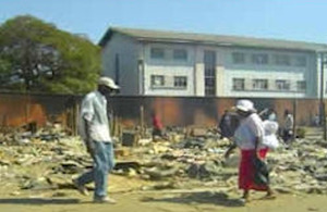 Scenes after forced urban slum clearance in Zimbabwe