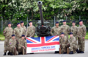 307 (South Nottinghamshire Hussars Yeomanry Royal Horse Artillery) Battery Royal Artillery (Volunteers) show their support for Armed Forces Day on 29 June 2013 [Picture: Sergeant Dan Bardsley RLC, Crown copyright]