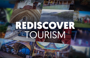 Rediscover Tourism on a background gallery of tourism images