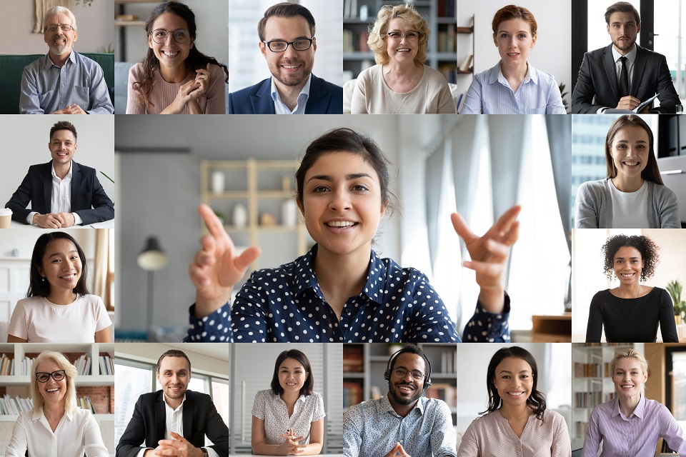 Many Faces on Computer Screen