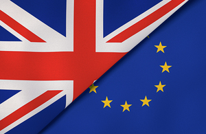 dual image of the United Kingdom and European Union Flags