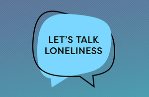 Let's Talk Loneliness logo on blue background