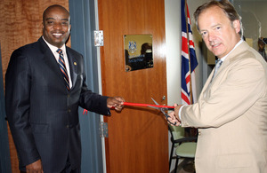 Foreign Office Minister Hugo Swire opening the new British Embassy in Port au Prince, Haiti.
