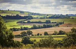 A photo of fields in the countryside