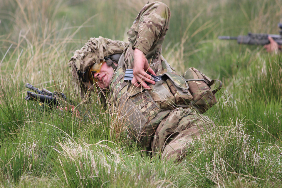 Soldier in the grass