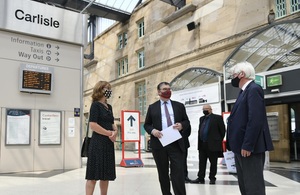 Minister Iain Stewart visited Carlisle Station to discuss its transformation into a travel hub for the region