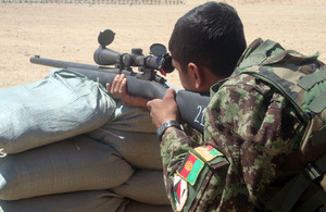 An Afghan soldier on the intensive sniper course run by 4th Battalion The Rifles [Picture: Crown copyright]