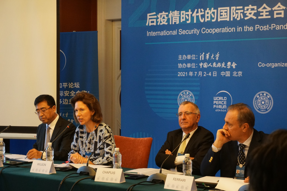 Ambassador Wilson delivered a speech during a panel discussion at the World Peace Forum 2021 in Beijing.