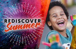 Rediscover Summer logo with a smiling child