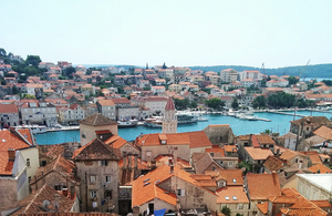 Croatian rooftops and sea.