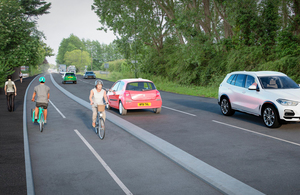 An artist’s impression of what the new cycle and pedestrian route will look like at Nutbourne