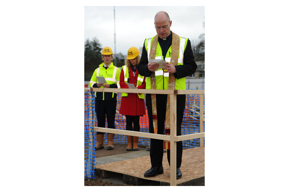 The Reverend Martyn Gough blesses the Endeavour Centre