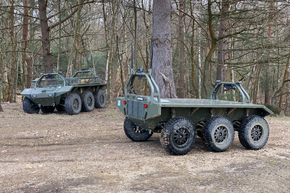 2 Viking uncrewed ground vehicles in a forest