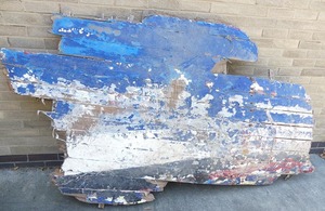 Recovered wreckage section measuring approximately 1320mm x 2300mm