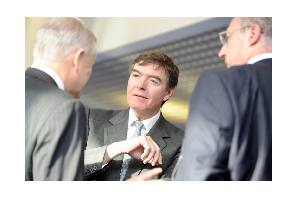Philip Dunne chats with delegates