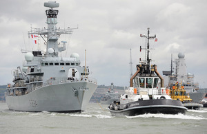 HMS Iron Duke sails from Portsmouth [Picture: Leading Airman (Photographer) Maxine Davies, Crown copyright]