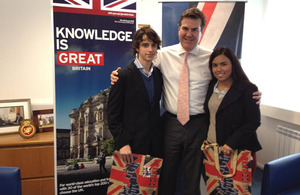 Federico Panizza and Cecilia Panizza with Ambassador Ben Lyster-Binns