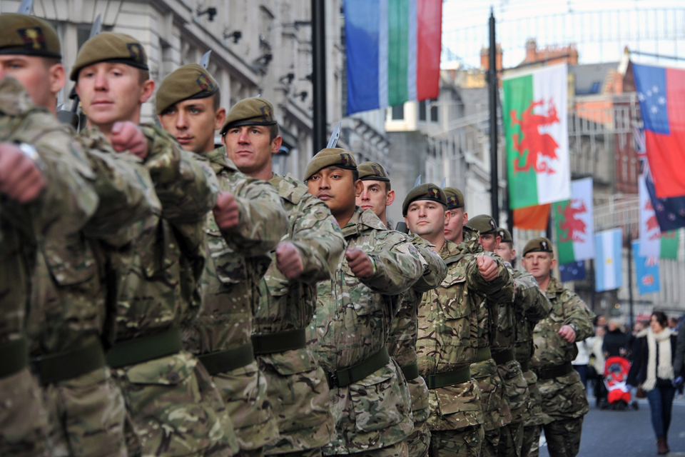 Soldiers parade through Cardiff