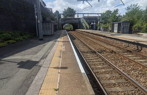 Eccles station platform and railway track