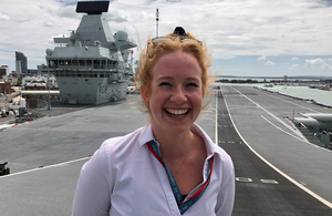 Trainee medical physicist Eleanor May on board HMS Queen Elizabeth