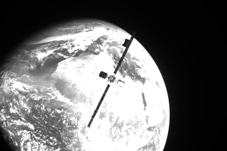 Image of Intelsat 10-02 satellite over Earth