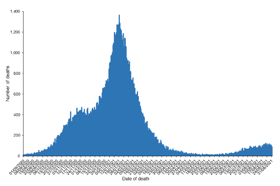 covid 19 confirmed deaths in england to 31 august 2021 report gov uk