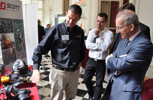 Sir Peter Ricketts, the British Ambassador to France, spent an hour and a half touring the exhibition and the vehicles in the courtyard and meeting UK companies and French guests.