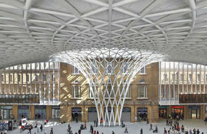 The new concourse at King's Cross Station, London.