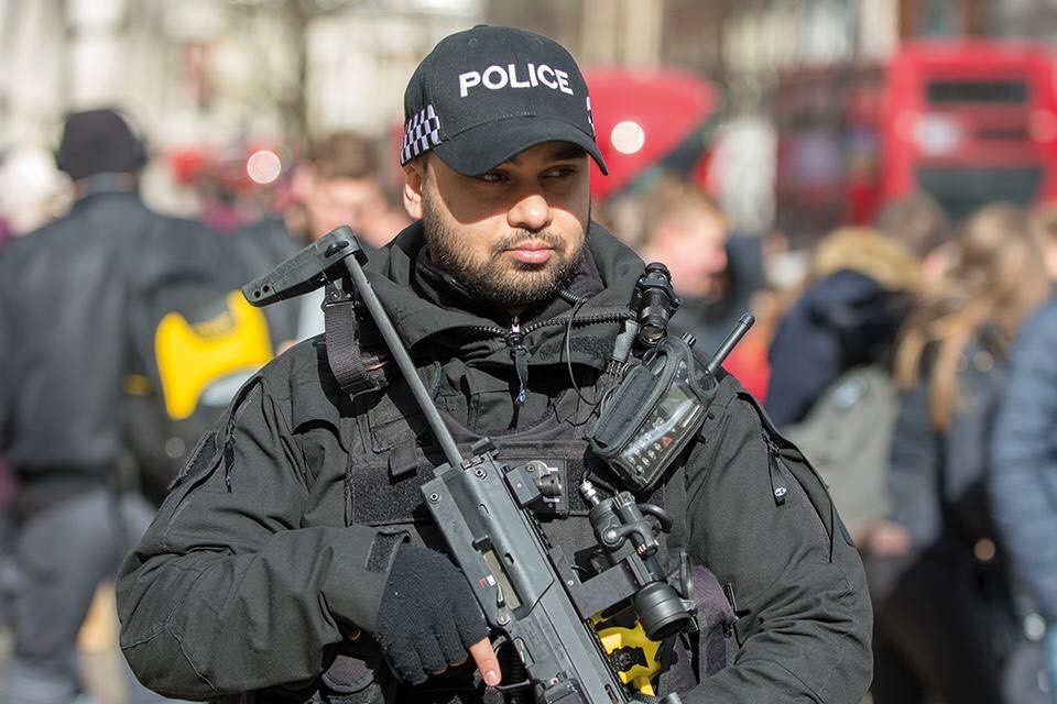 Photograph of a policeman.