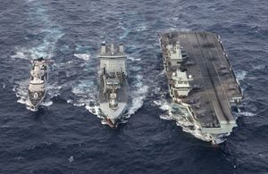 HMS Queen Elizabeth, HNLMS Evertsen and RFA Tidespring