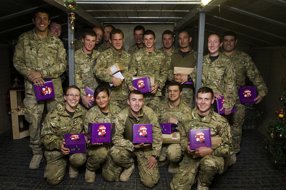 Soldiers with Christmas Boxes